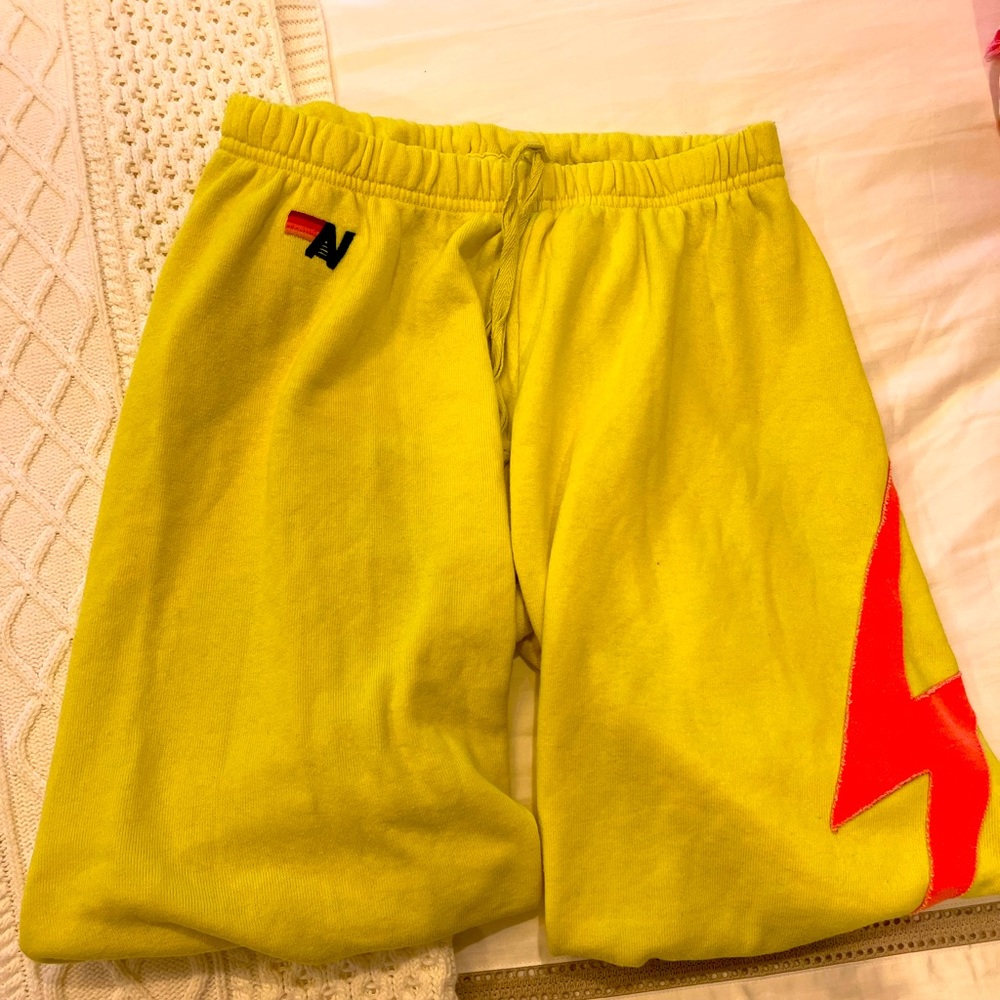 Aviator Nation yellow/pink sweatpants